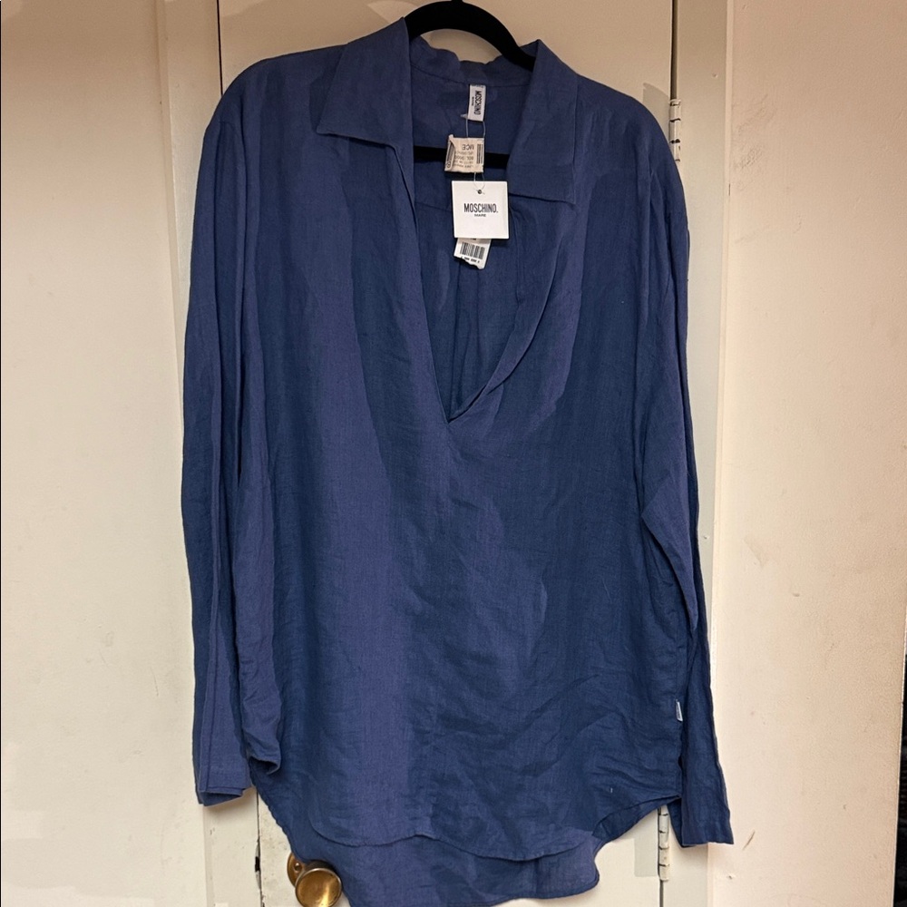 Moschino Blue Collared Shirt